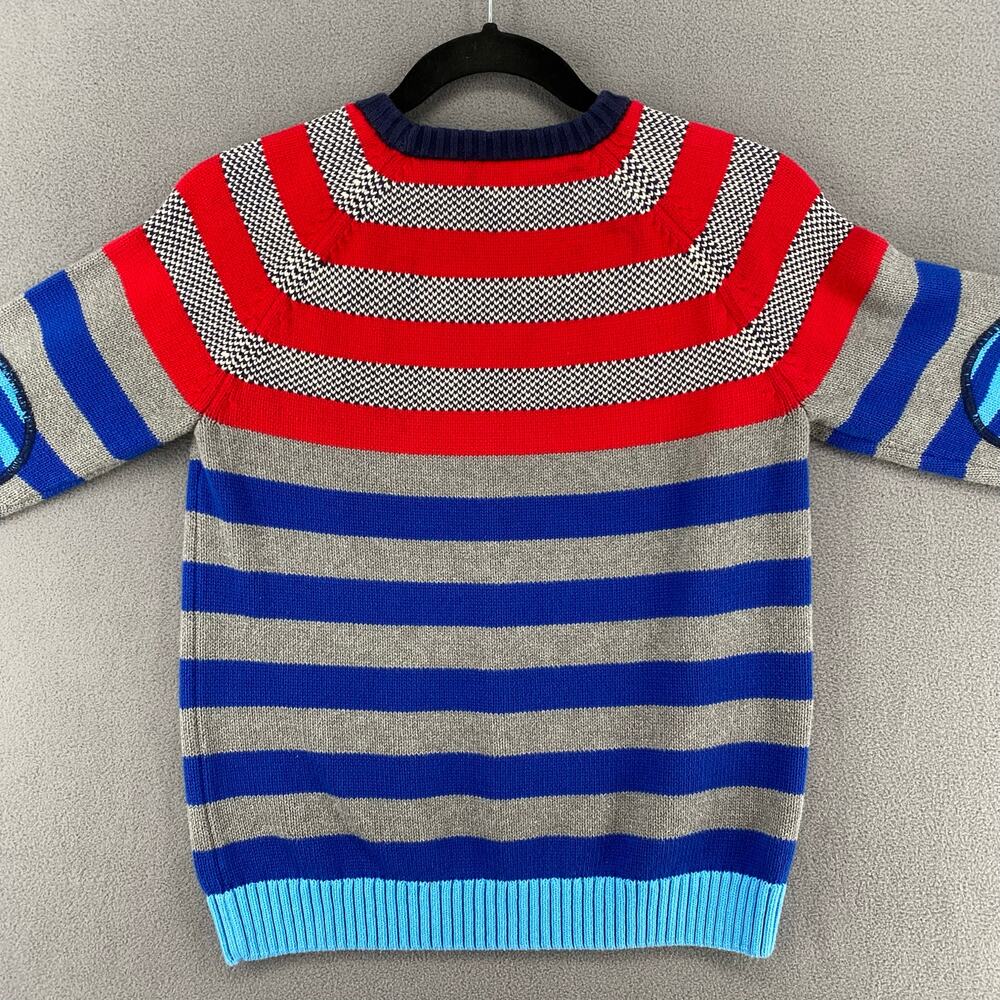 Hanna Andersson Stripe Elbow Patch Cotton Pullover Sweater Kids 150 / 12 US - Picture 6 of 13